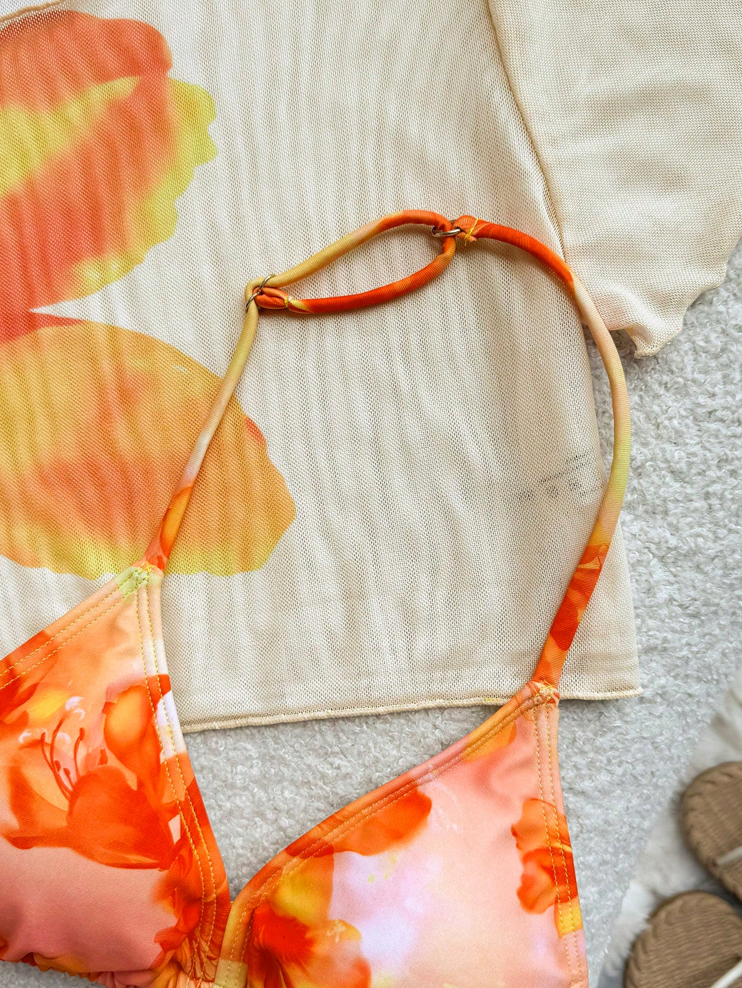 Set bikini SHEIN, portocaliu