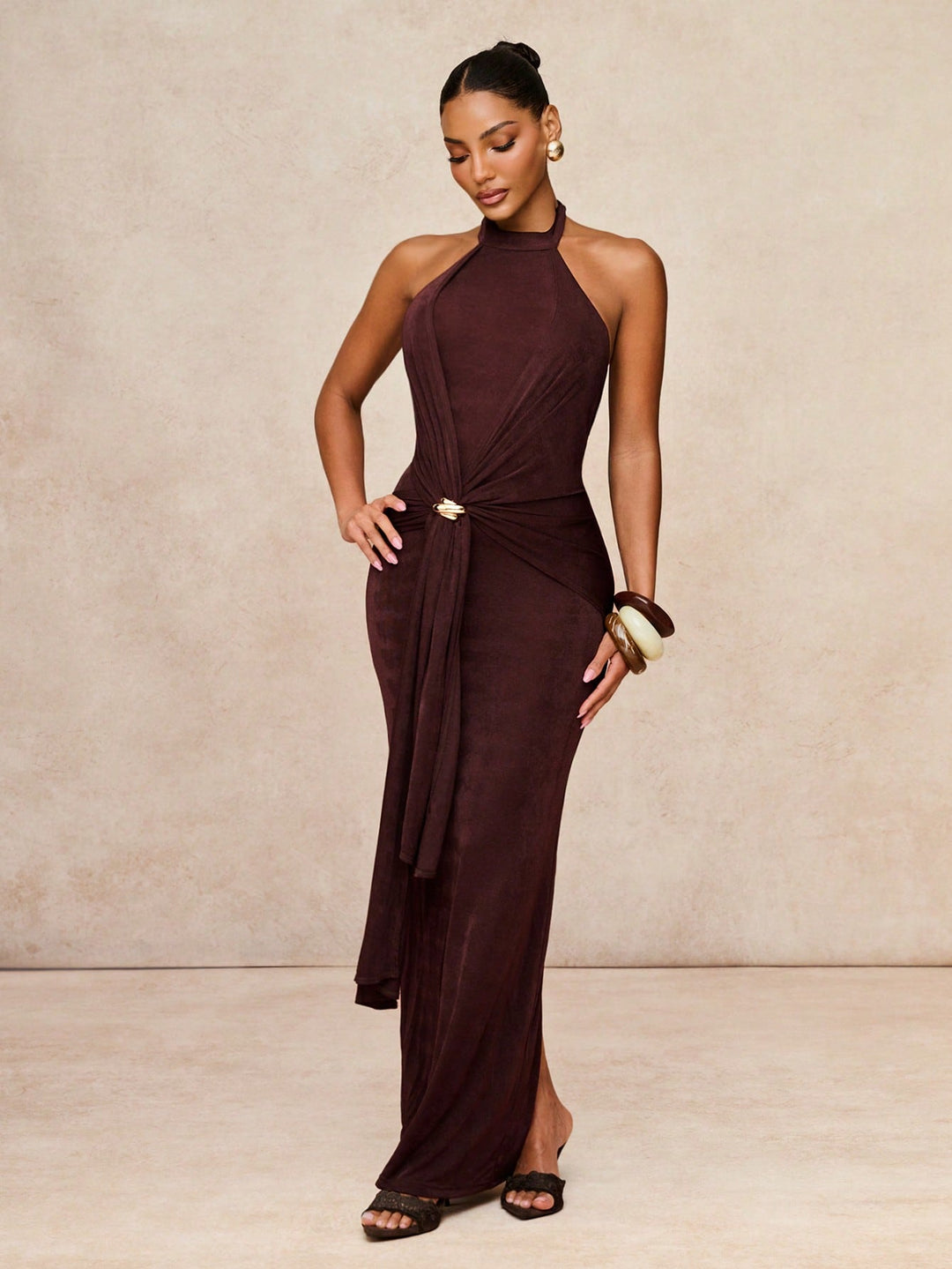 Rochie maxi SHEIN, maro