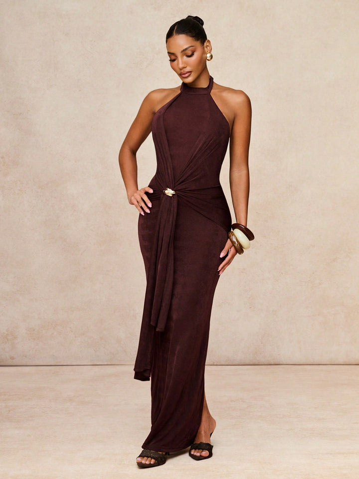 Rochie maxi SHEIN, maro