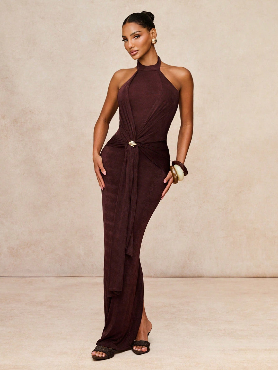 Rochie maxi SHEIN, maro