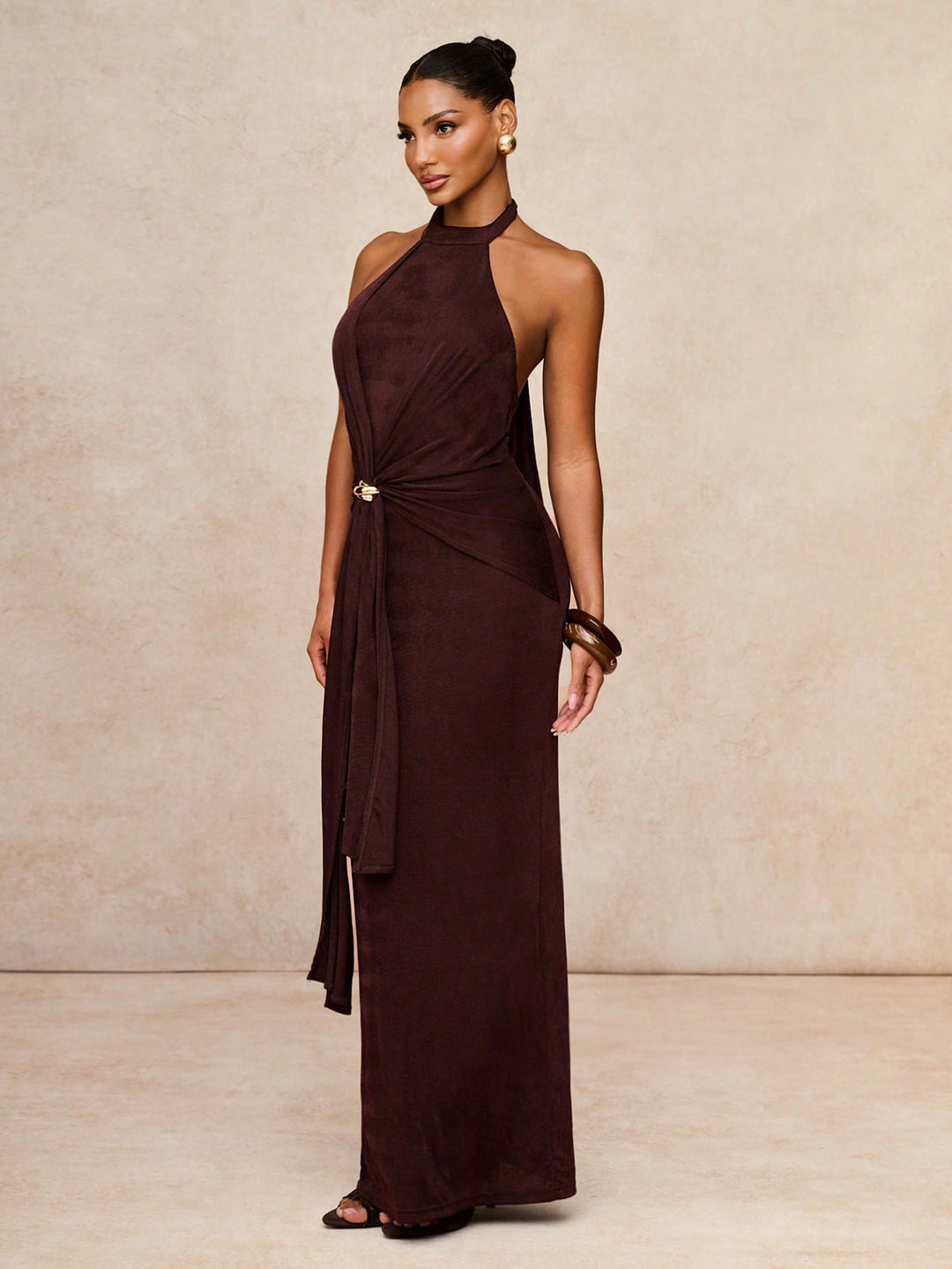 Rochie maxi SHEIN, maro