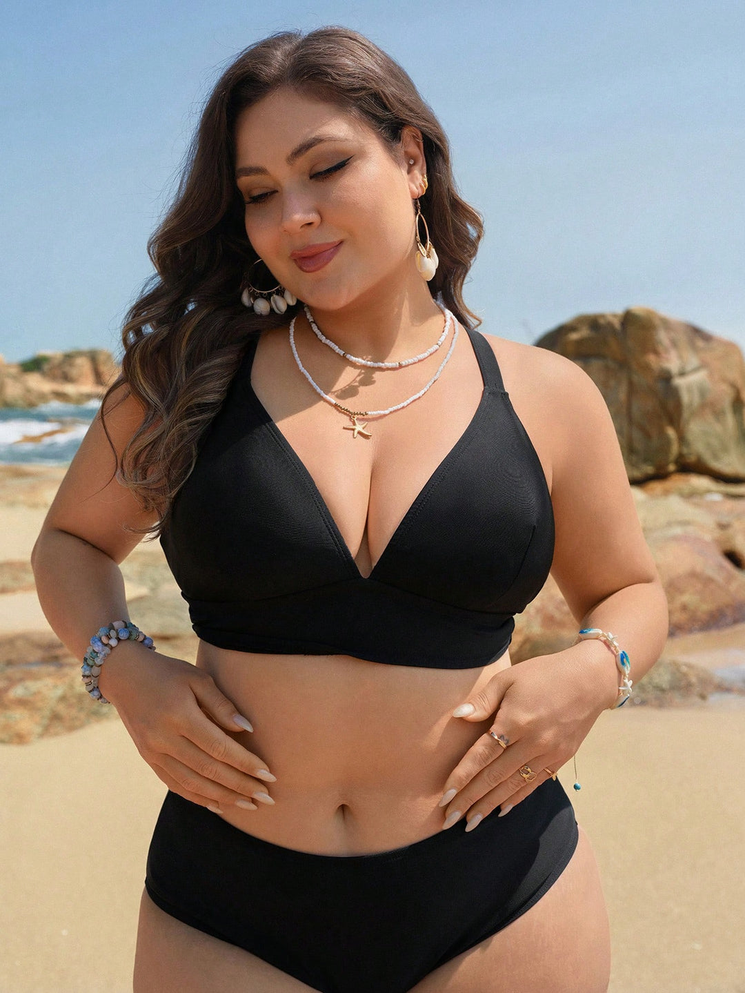 Sutien de baie SHEIN, negru