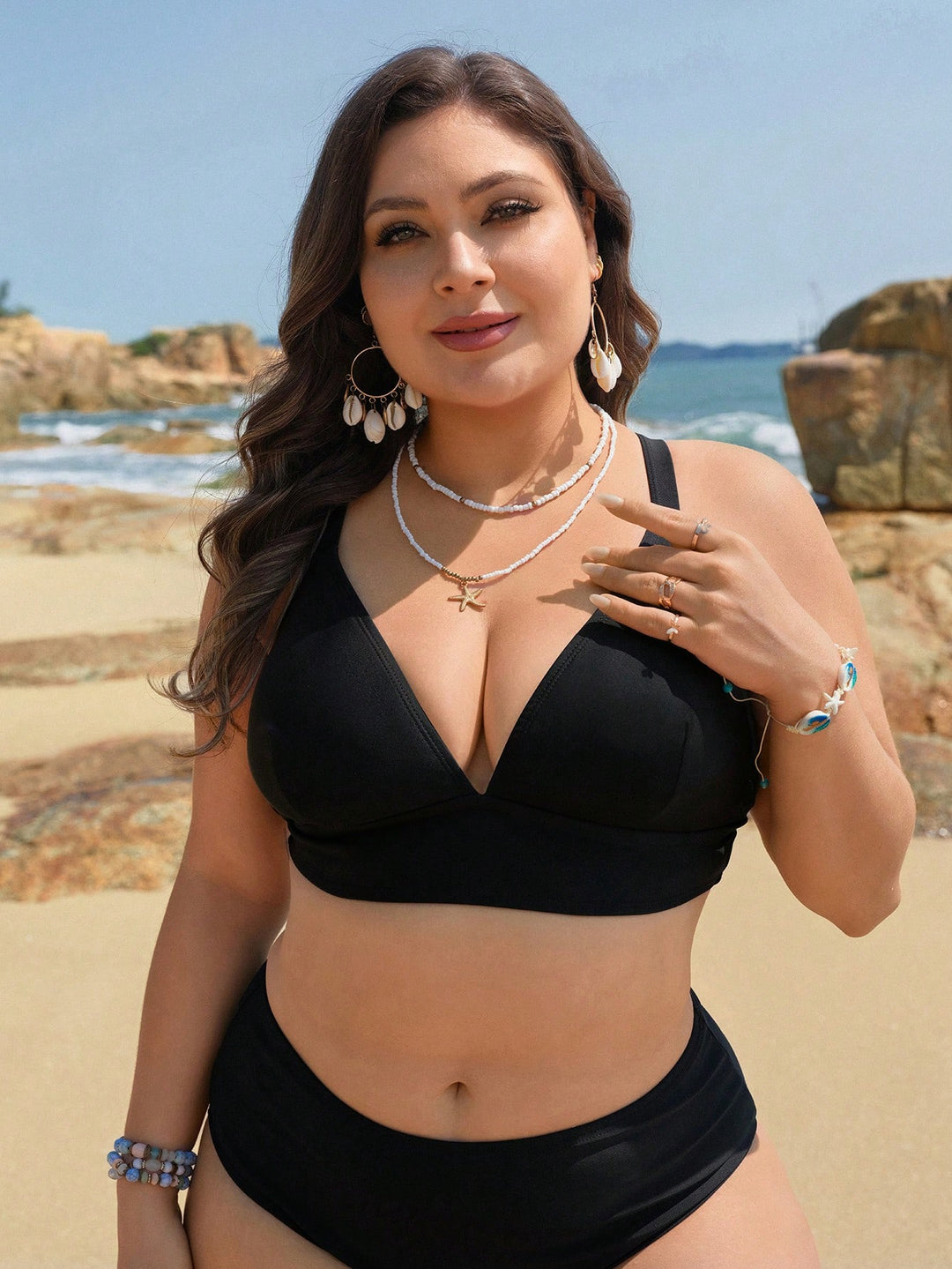 Sutien de baie SHEIN, negru