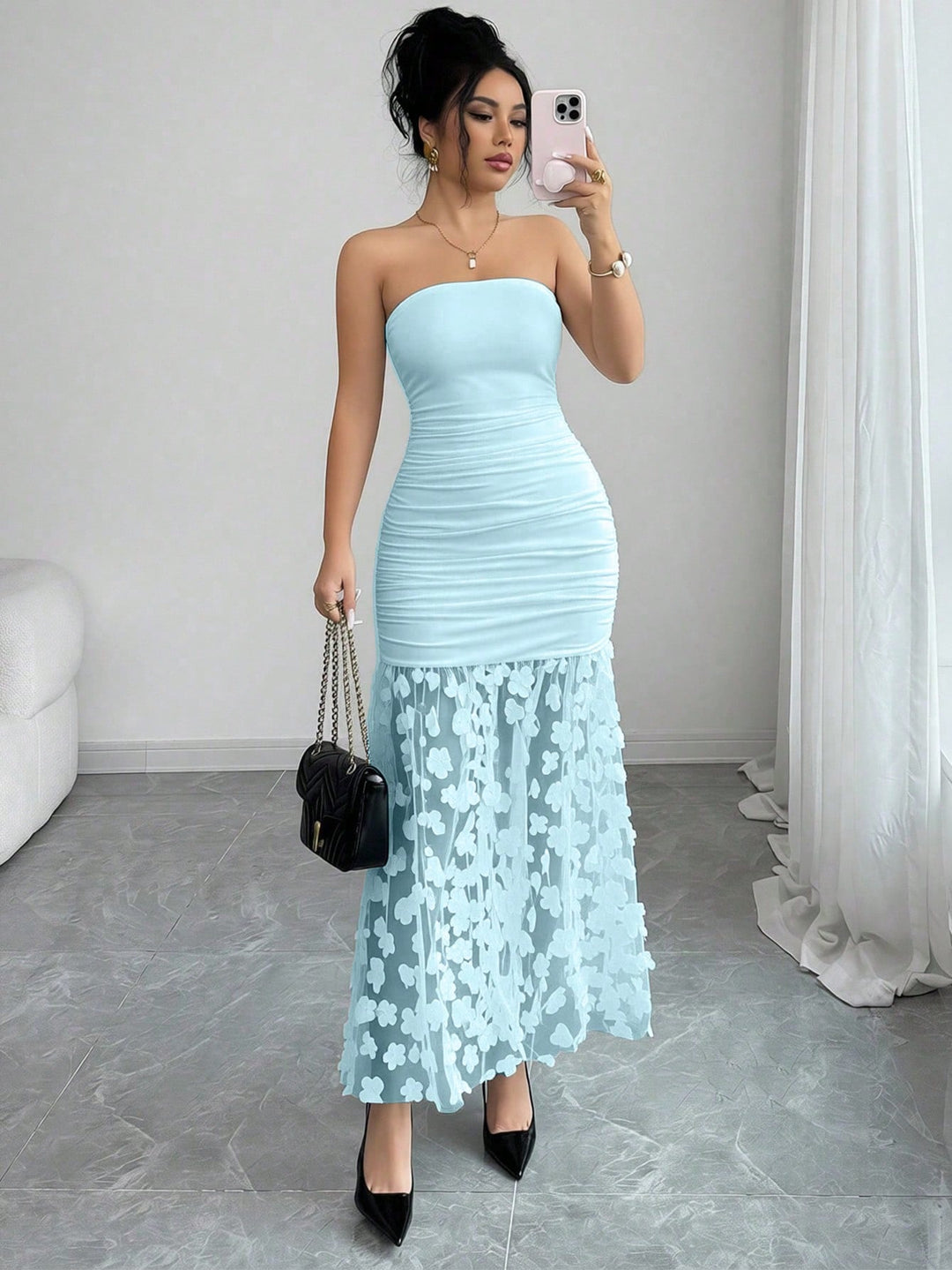 Rochie maxi SHEIN, albastru