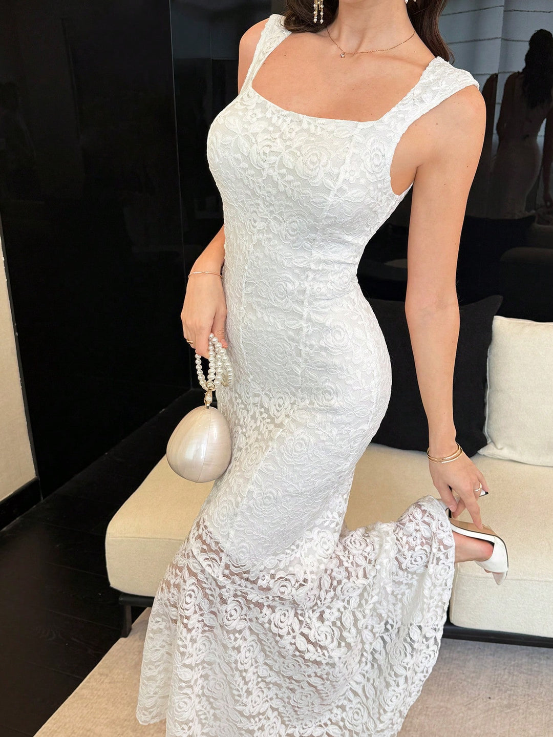 Rochie maxi SHEIN, alb