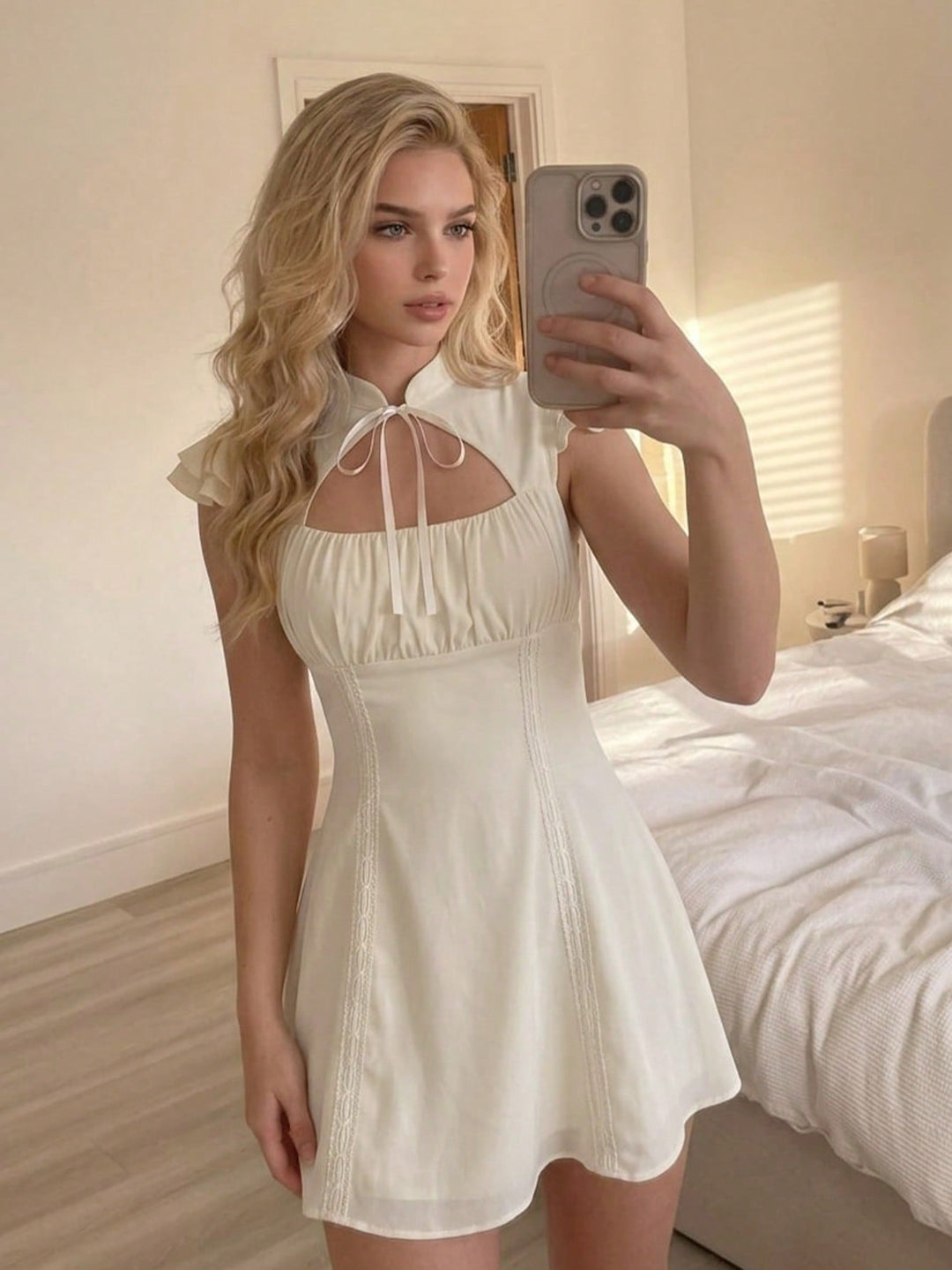 Rochie scurtă SHEIN, bej