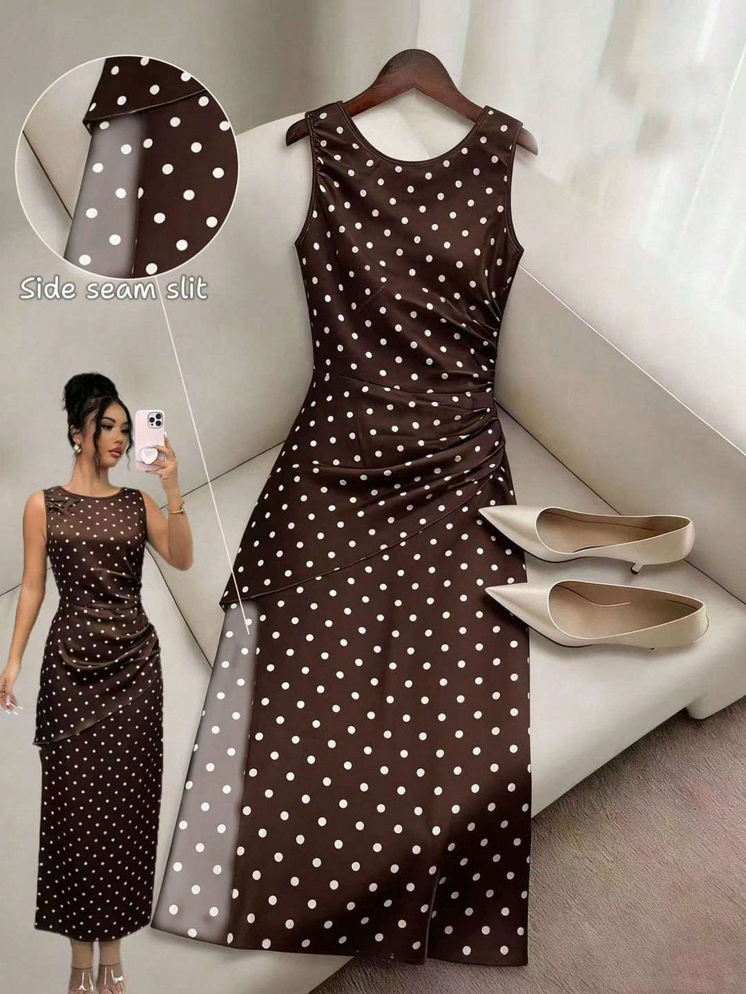 Rochie maxi SHEIN, maro