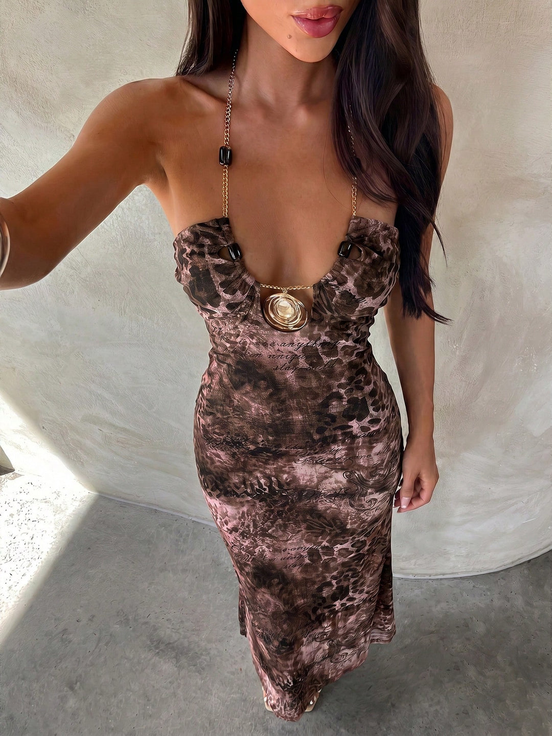 Rochie maxi SHEIN, maro