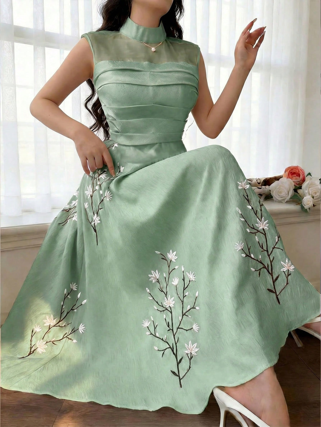 Rochie maxi SHEIN, verde