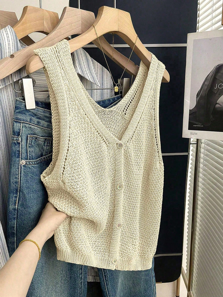 Vestă tricotată SHEIN, bej