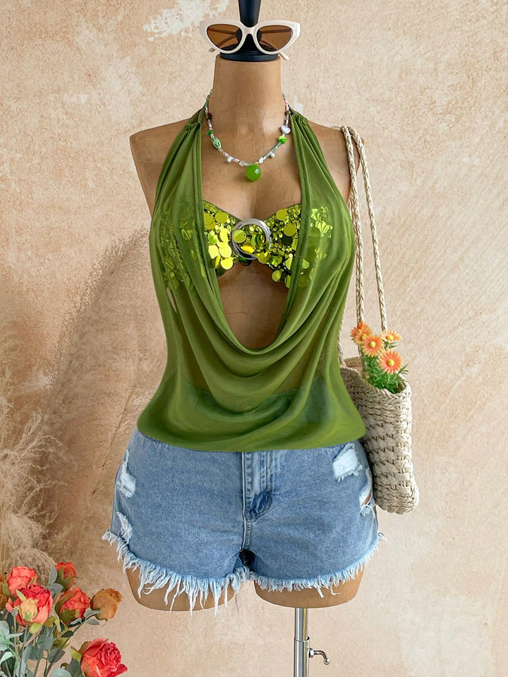Top SHEIN, verde