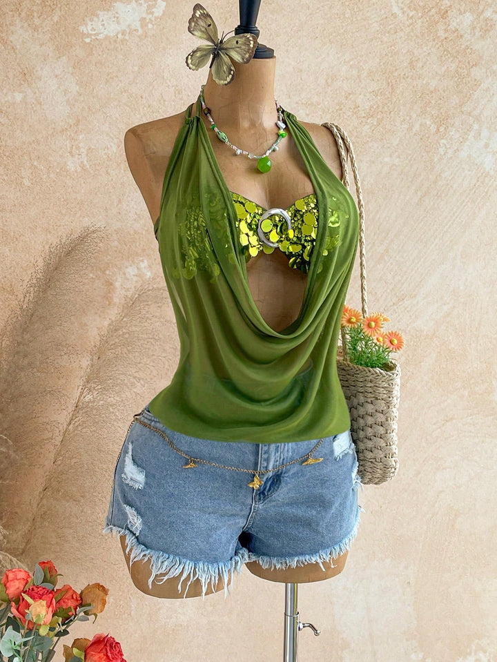 Top SHEIN, verde