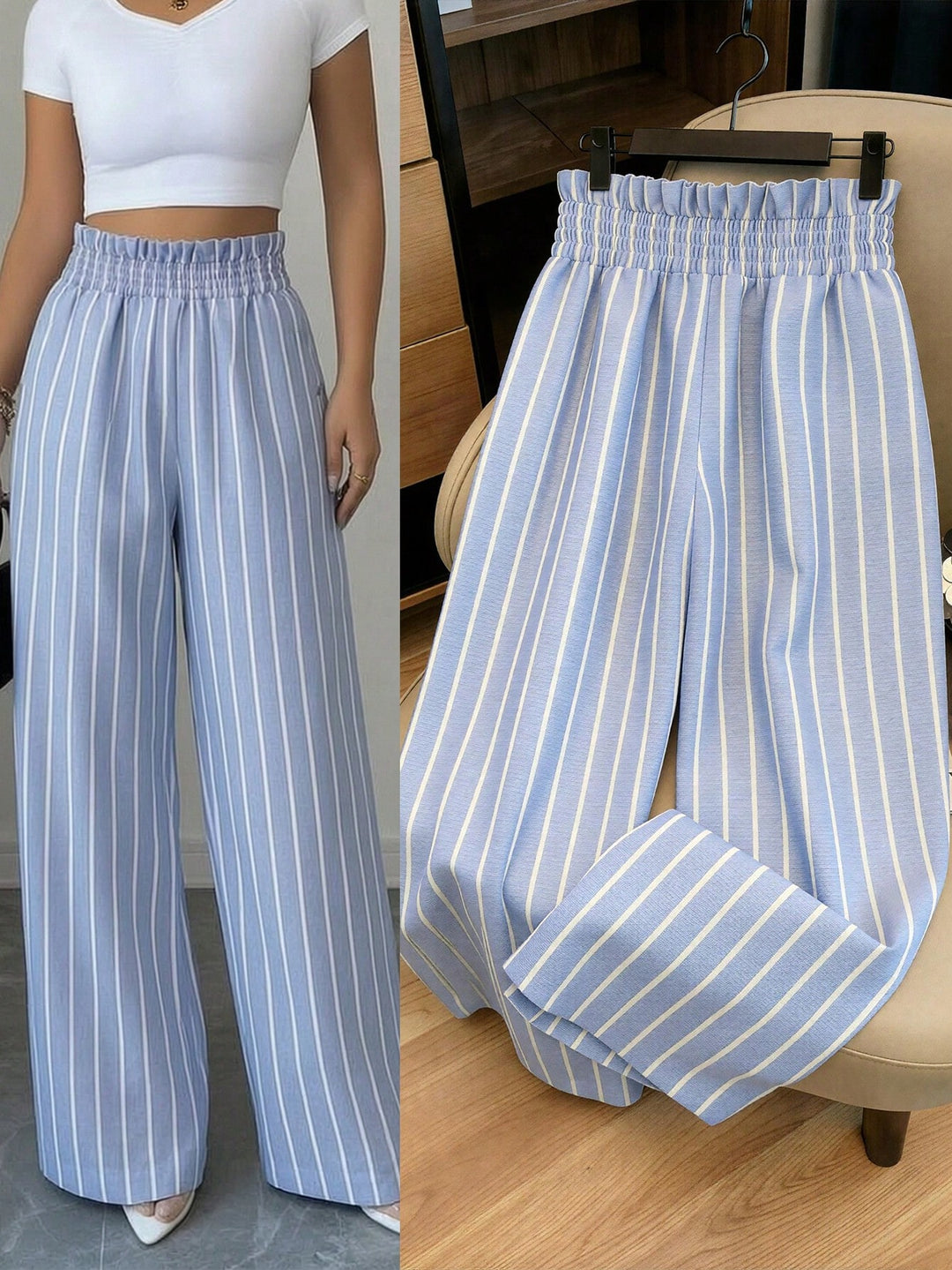 Pantaloni SHEIN, albastru