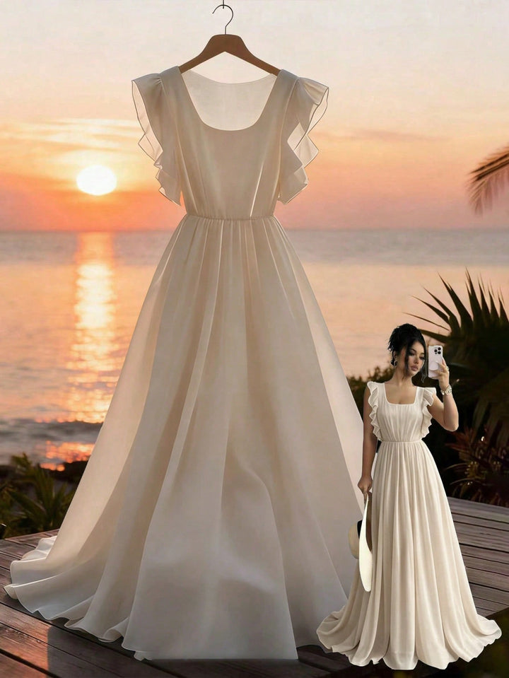 Rochie maxi SHEIN, bej