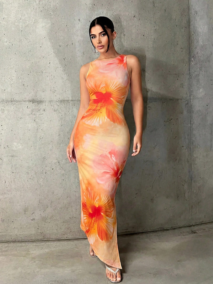 Rochie maxi SHEIN, portocaliu