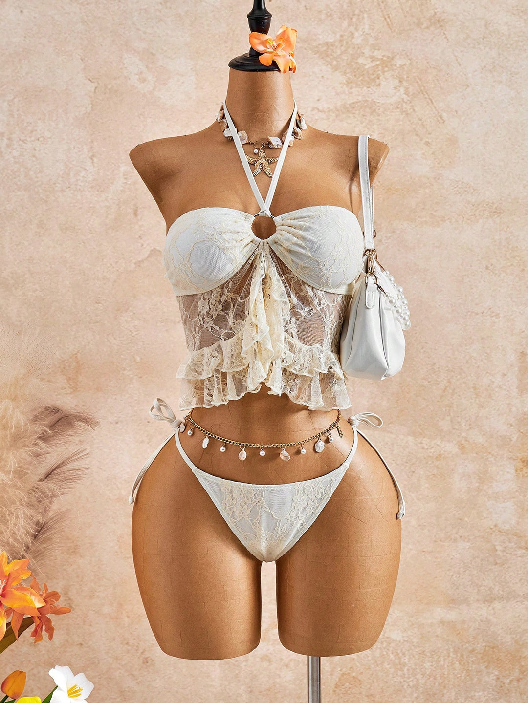 Costum de baie SHEIN, bej