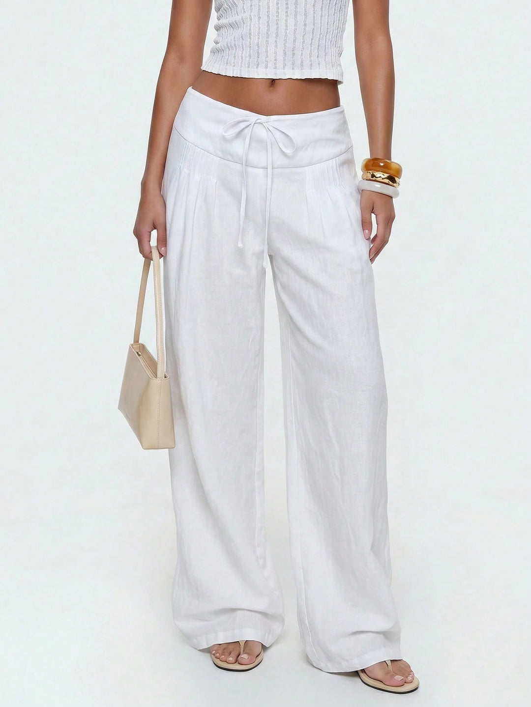 Pantaloni SHEIN, alb