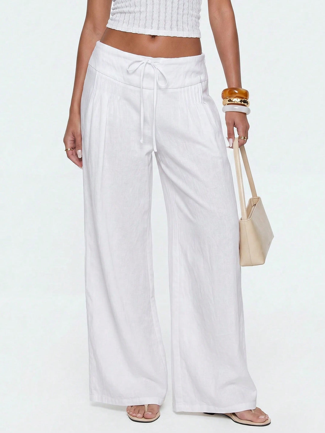 Pantaloni SHEIN, alb