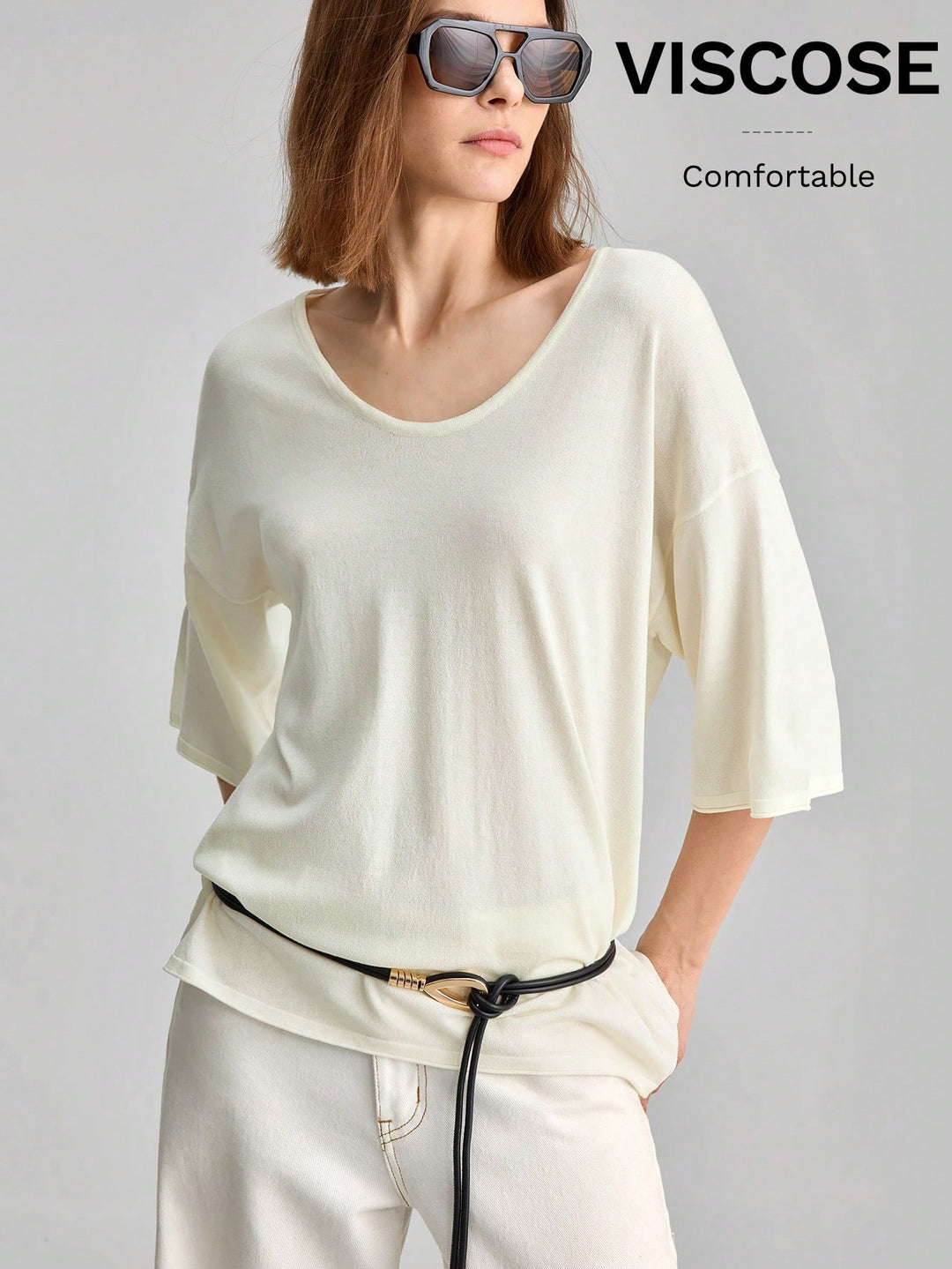 Tricou SHEIN, crem