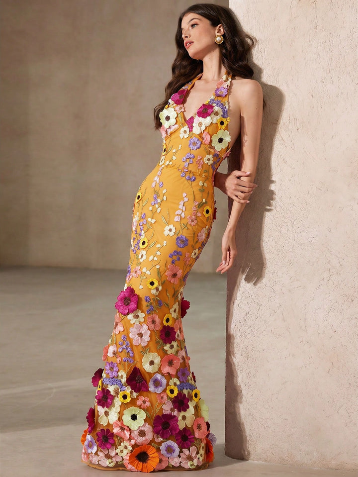 Rochie maxi SHEIN, portocaliu