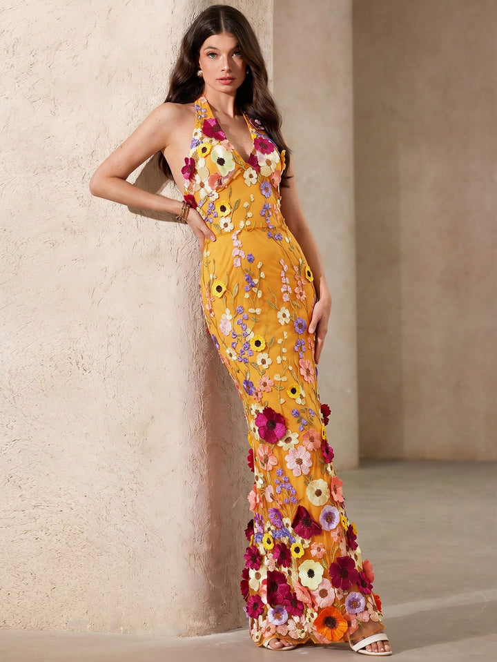 Rochie maxi SHEIN, portocaliu