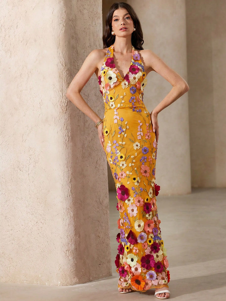Rochie maxi SHEIN, portocaliu