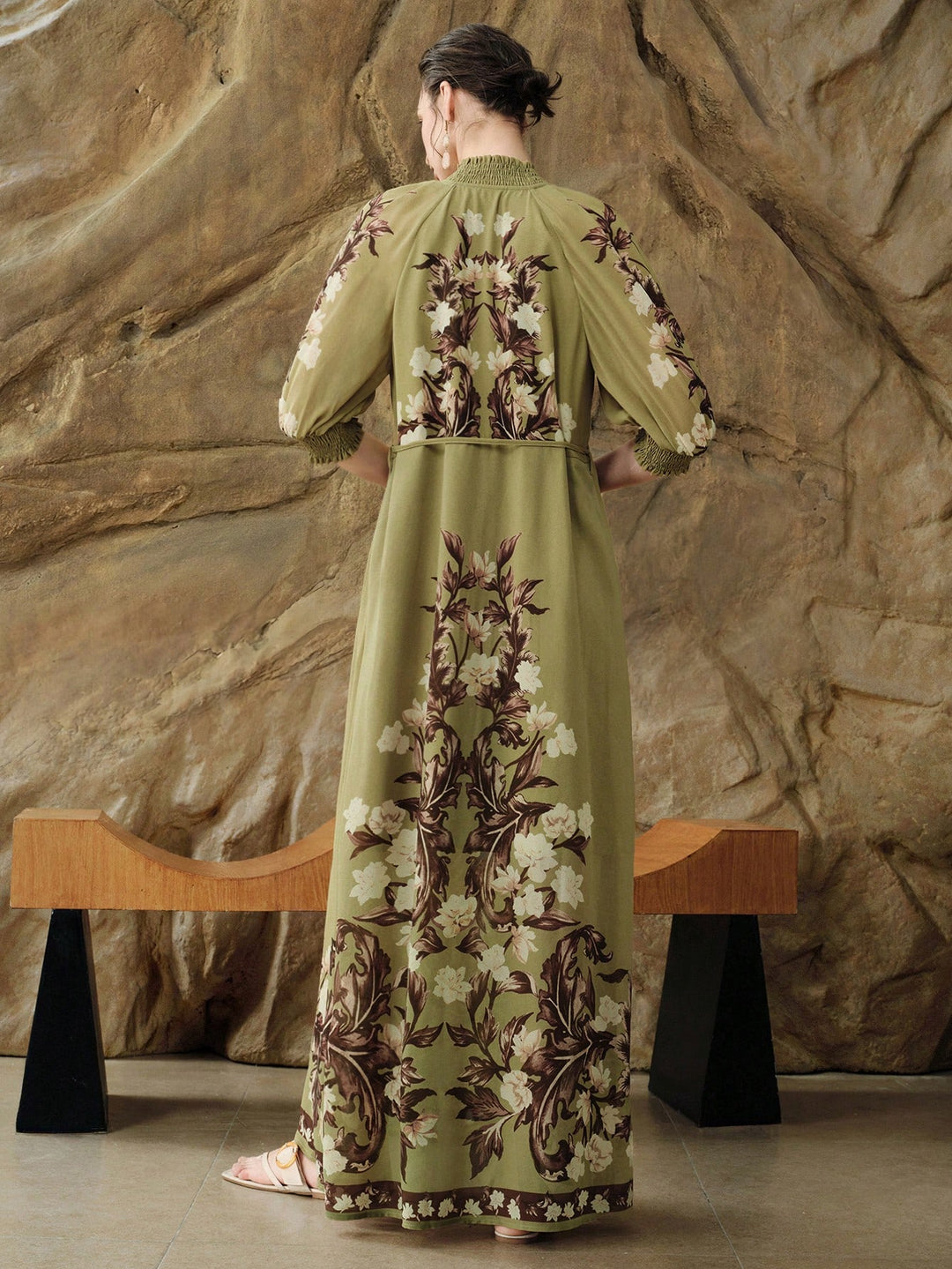 Rochie maxi SHEIN, kaki