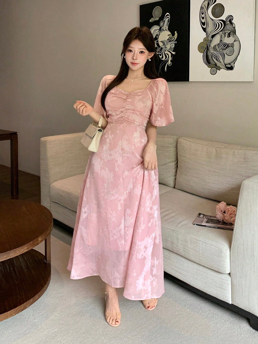 Rochie maxi SHEIN, roz