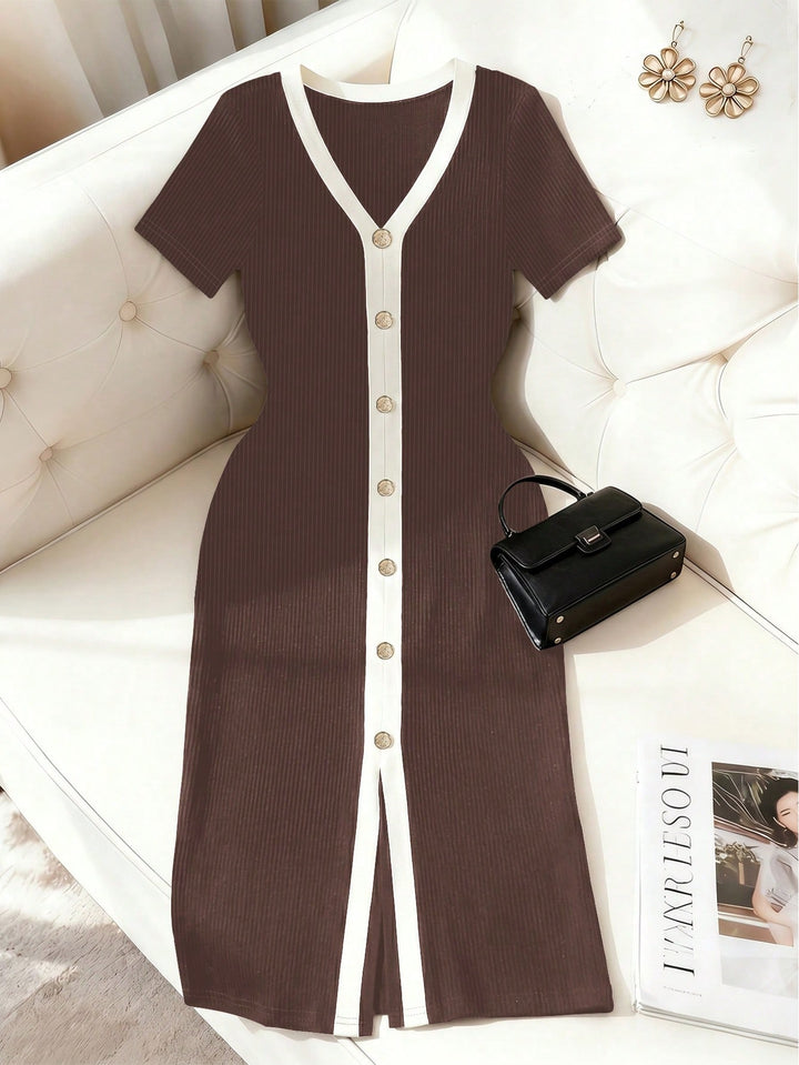 Rochie maxi SHEIN, maro
