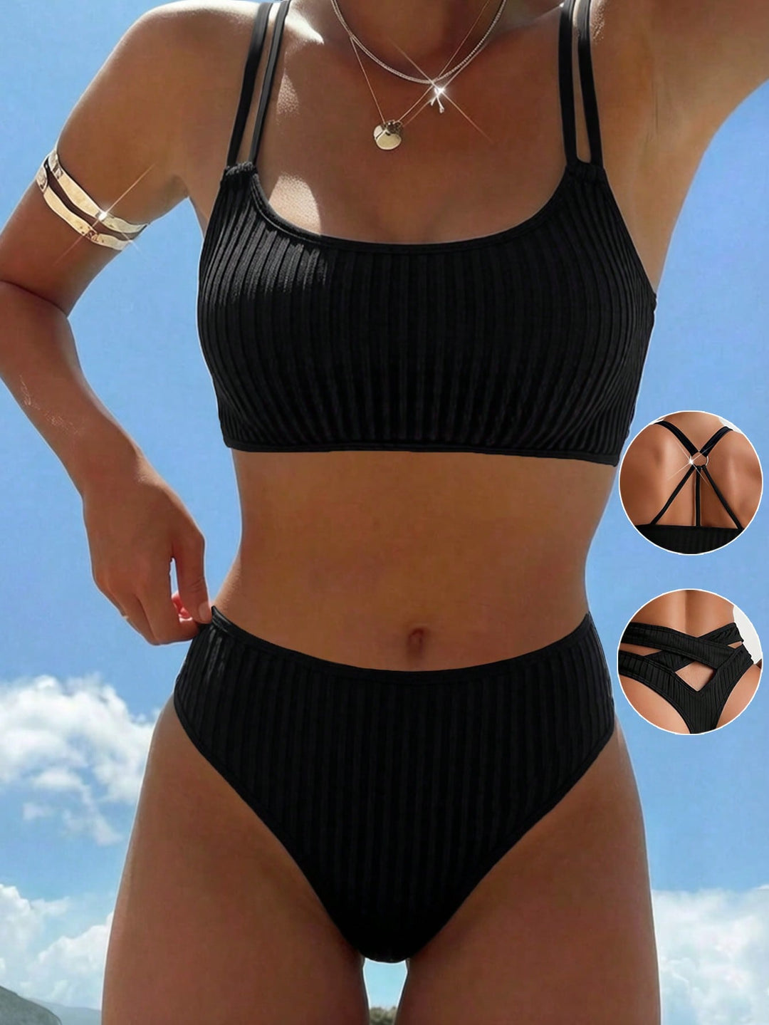 Set bikini SHEIN, negru