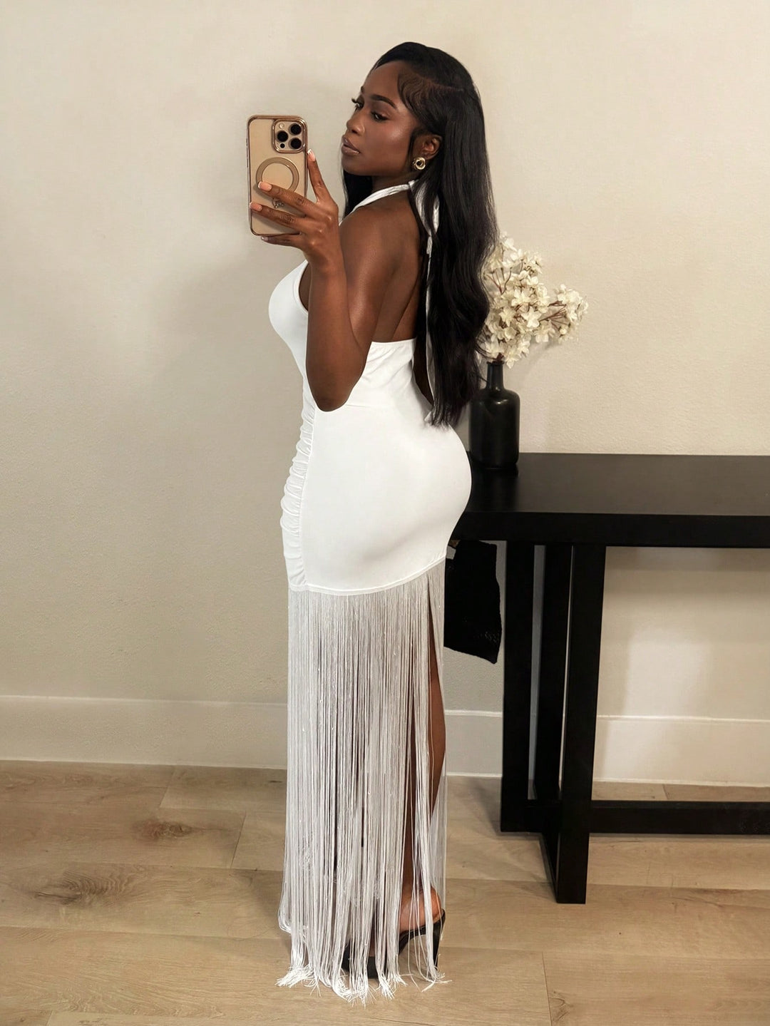 Rochie maxi SHEIN, alb