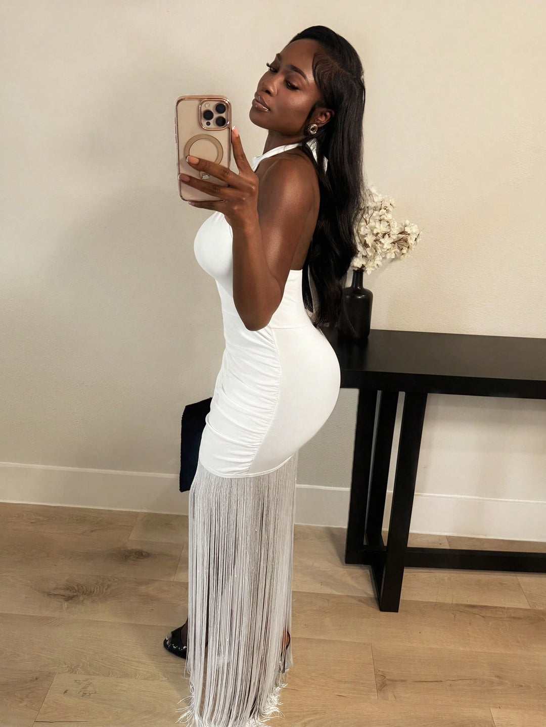 Rochie maxi SHEIN, alb