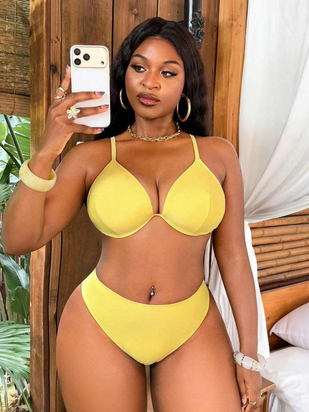 Set bikini de baie SHEIN, galben