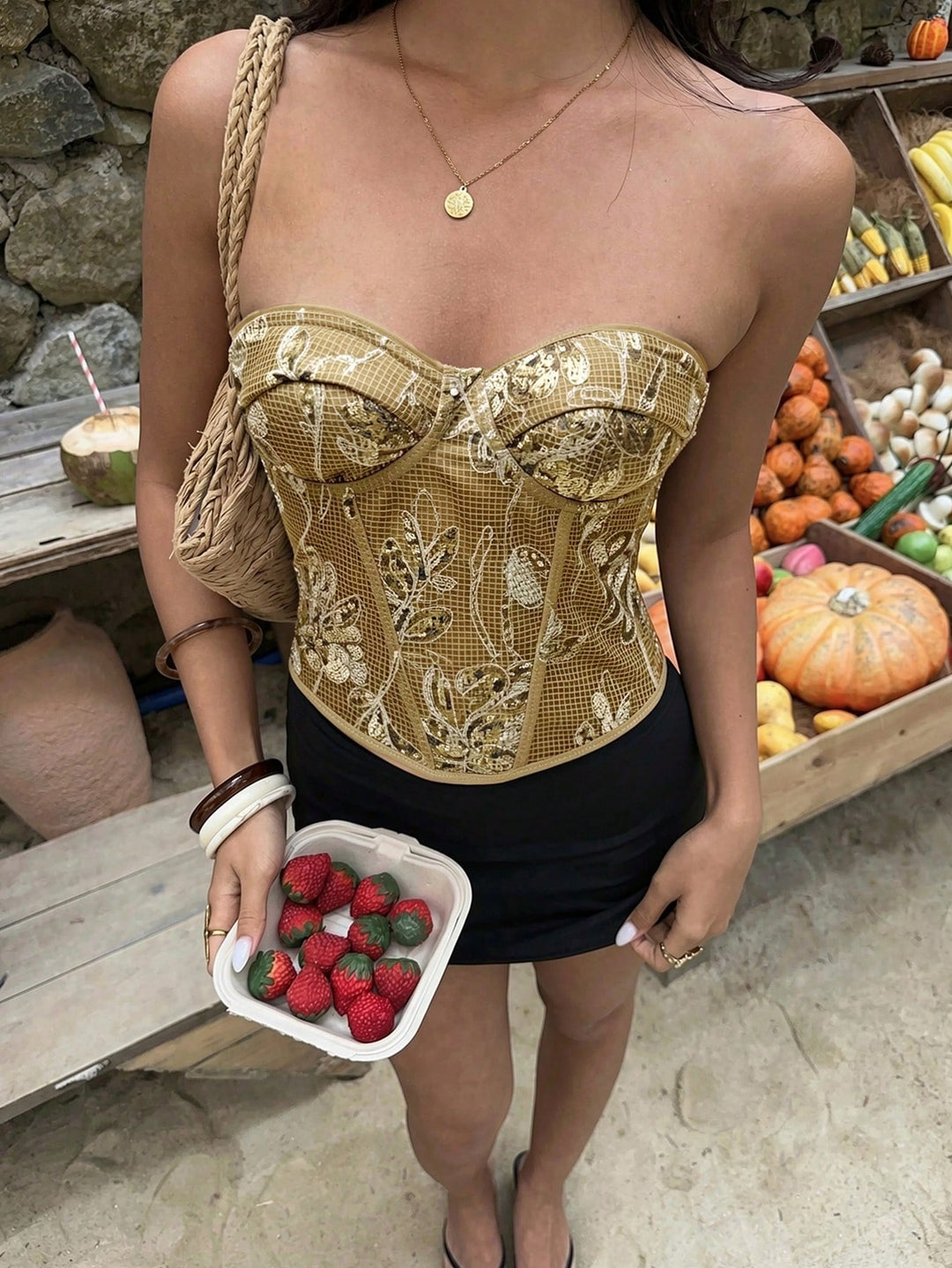 Top SHEIN, portocaliu