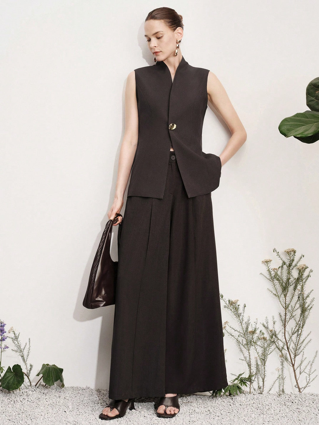 Pantaloni SHEIN, maro