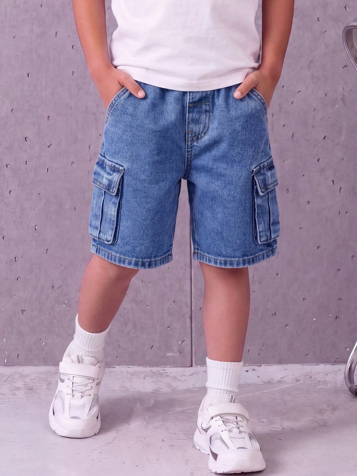 Pantaloni scurți din denim SHEIN, albastru