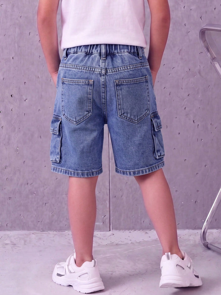 Pantaloni scurți din denim SHEIN, albastru