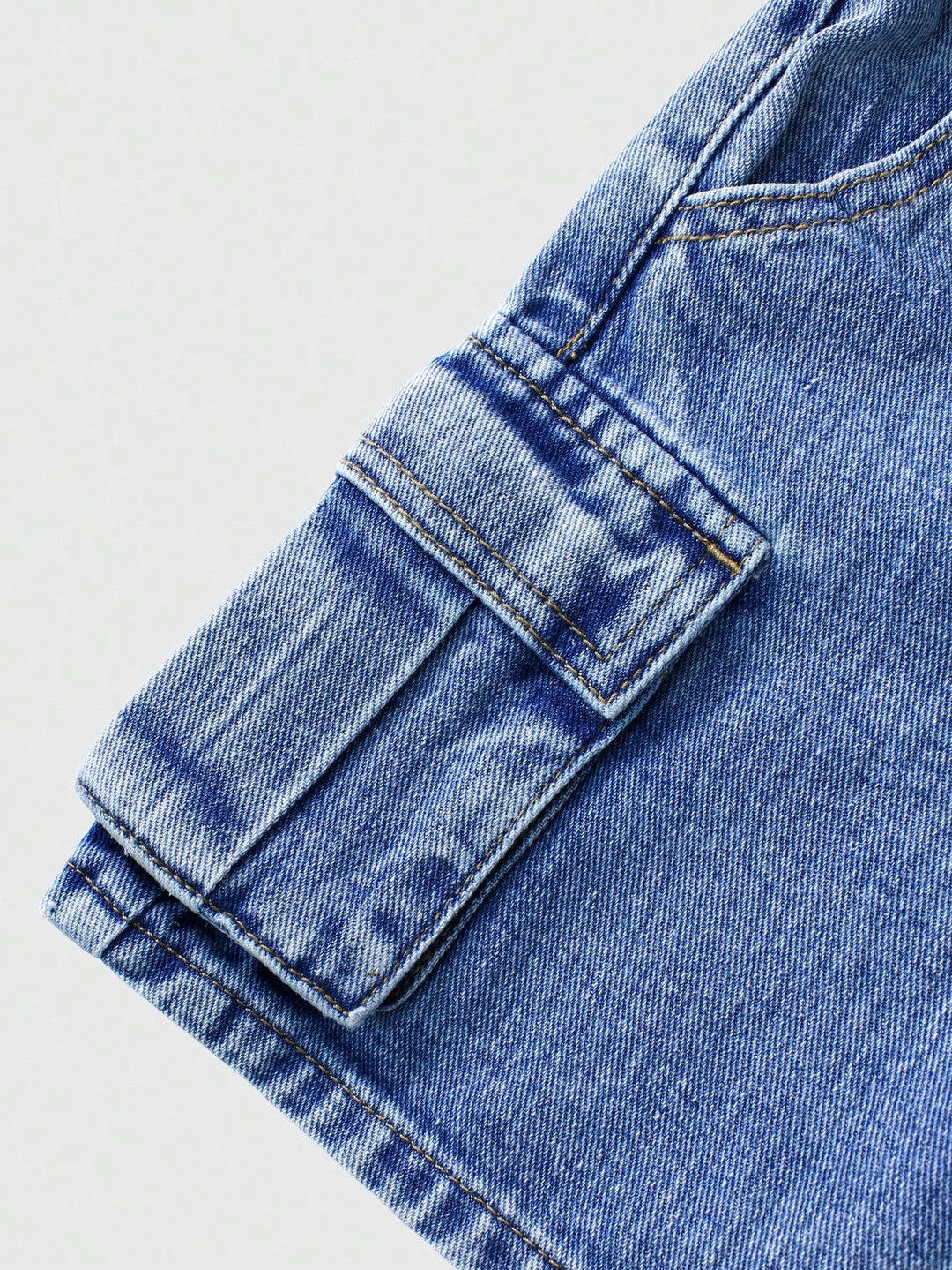 Pantaloni scurți din denim SHEIN, albastru