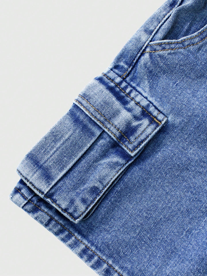 Pantaloni scurți din denim SHEIN, albastru