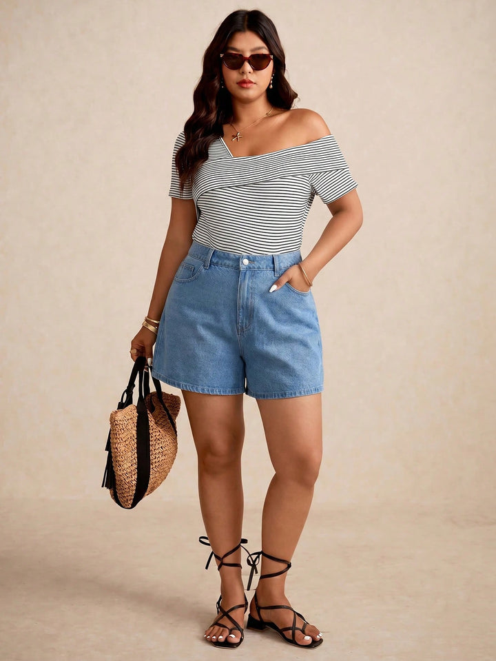 Set pantaloni scurți de blugi SHEIN, albastru