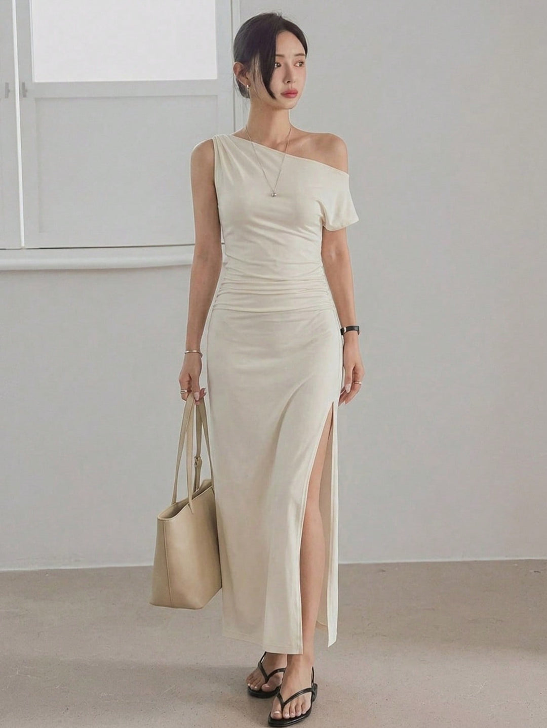 Rochie maxi SHEIN, bej