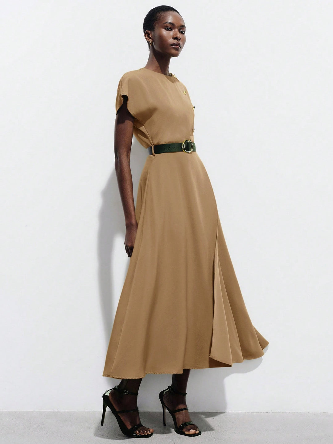 Rochie maxi SHEIN, kaki