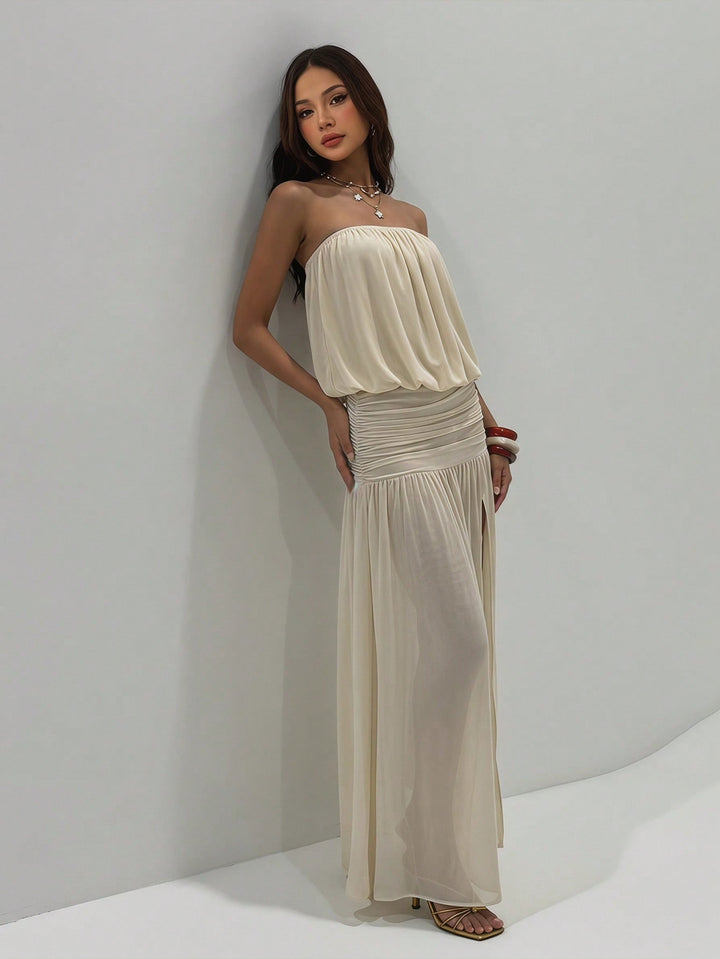 Rochie maxi SHEIN, bej