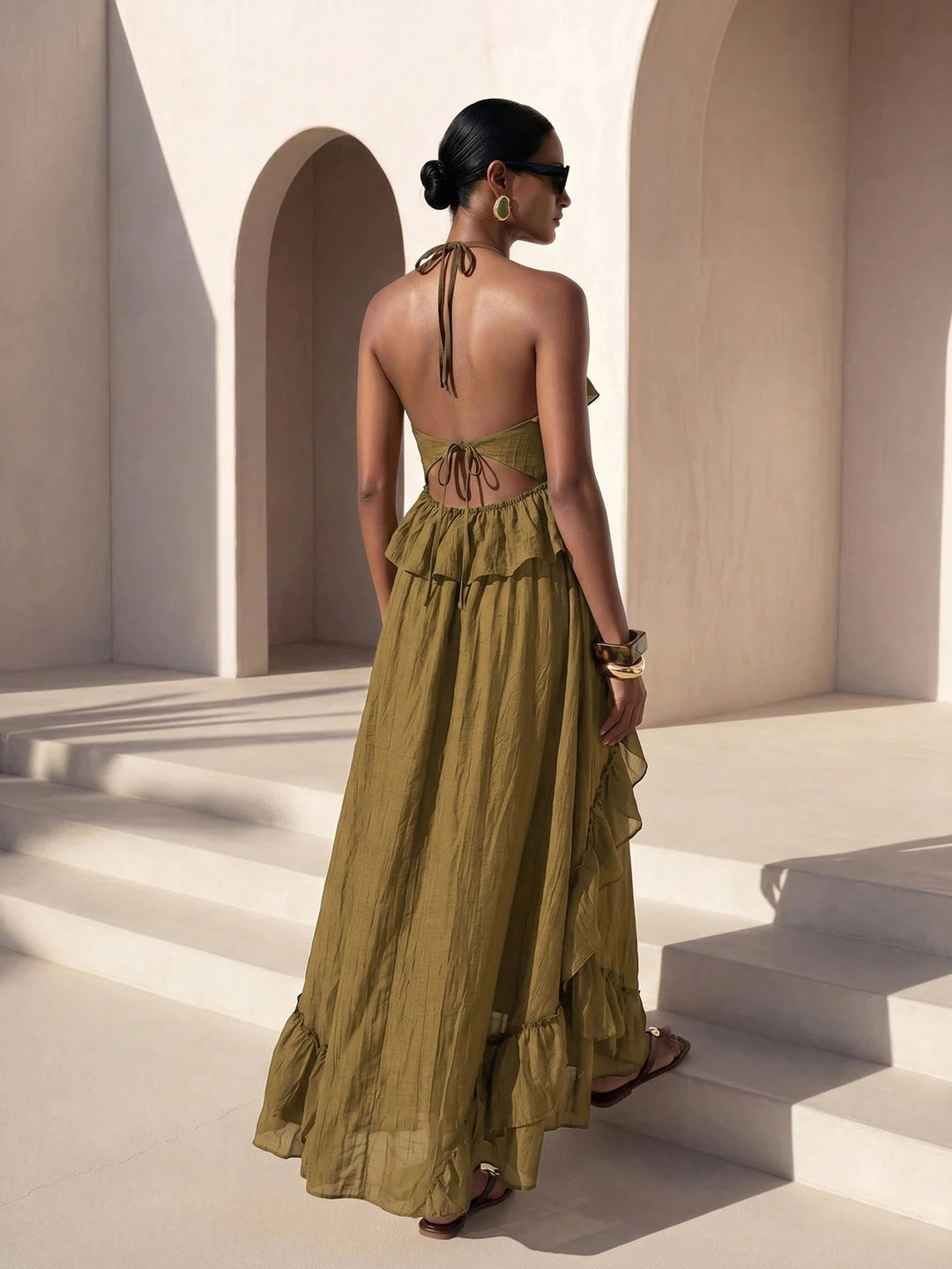 Rochie maxi SHEIN, kaki