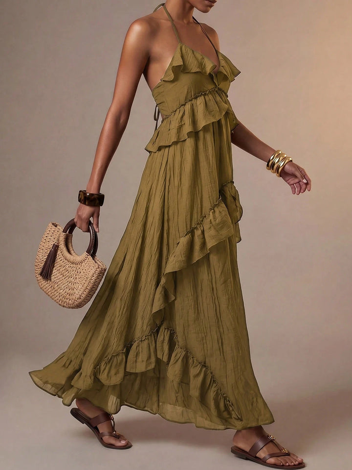 Rochie maxi SHEIN, kaki
