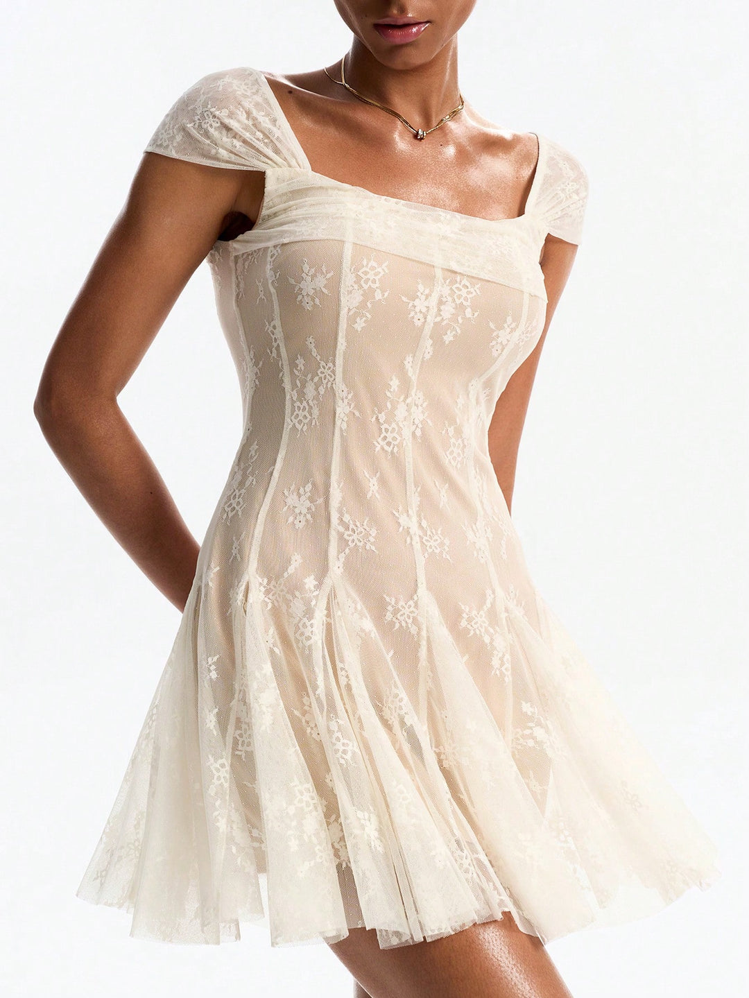Rochie scurtă SHEIN, bej