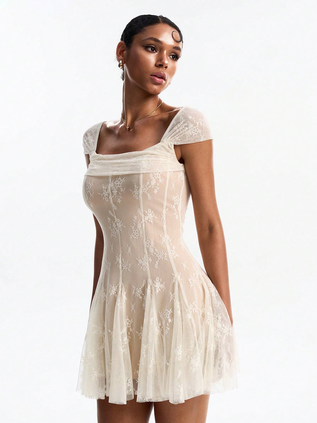Rochie scurtă SHEIN, bej