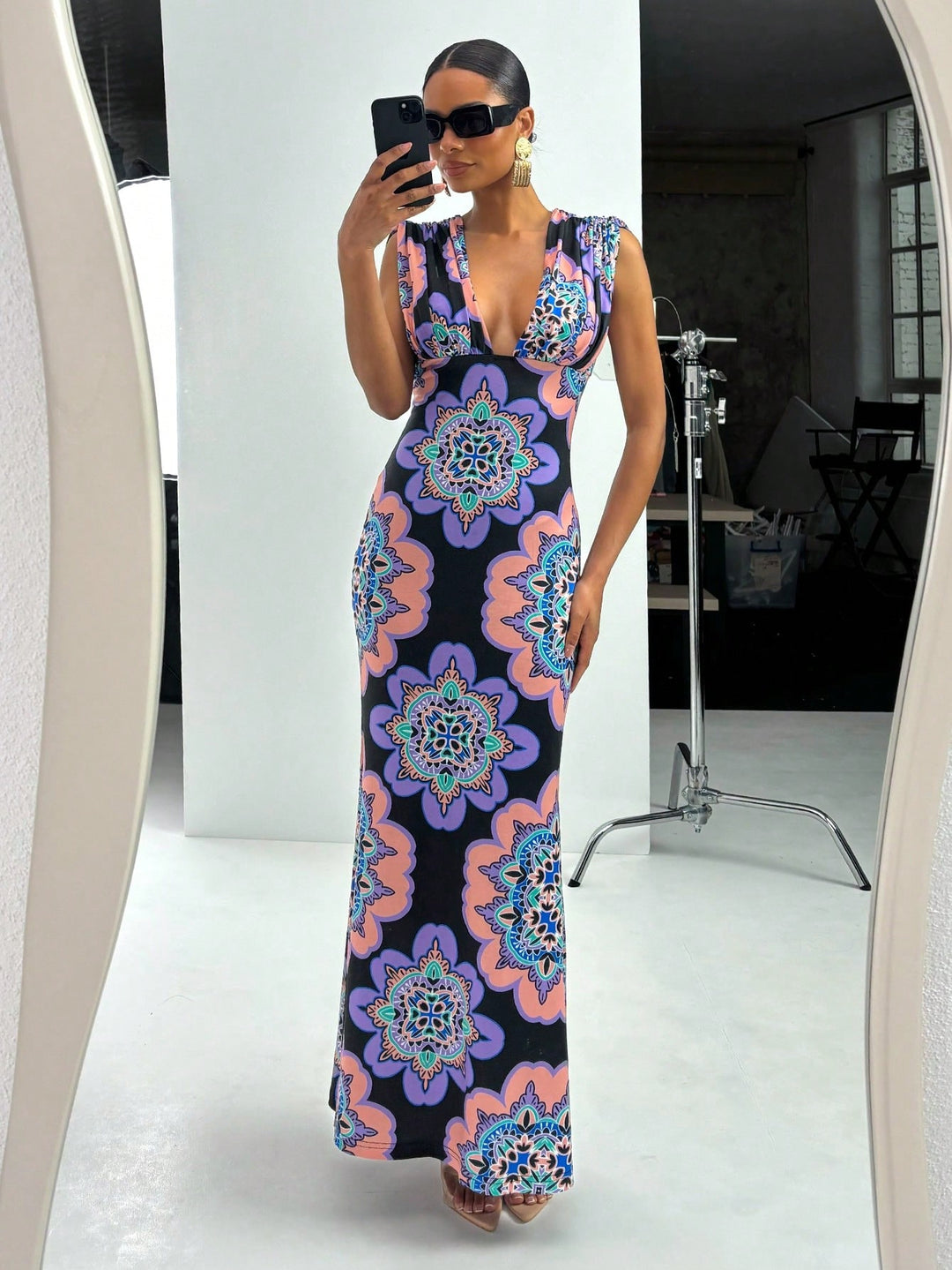 Rochie maxi SHEIN, mix culori