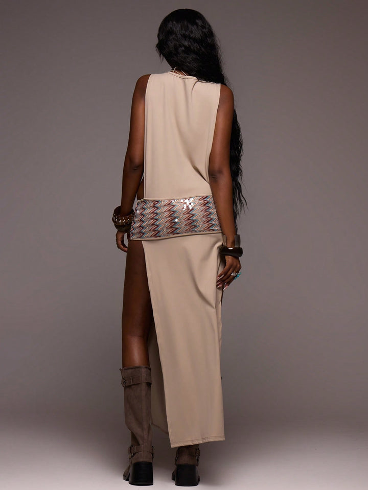 Rochie maxi SHEIN, gri