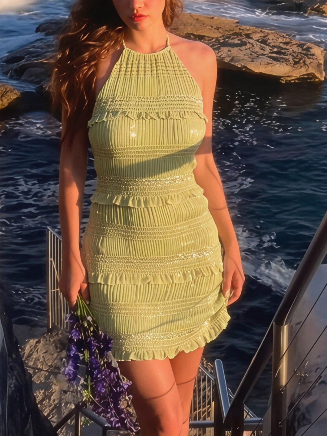 Rochie mini SHEIN, verde